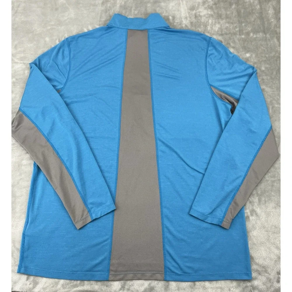 The North Face 1/4 Zip Shirt Men XL  Blue Gray Flash Dry Stretch Lightweight Run